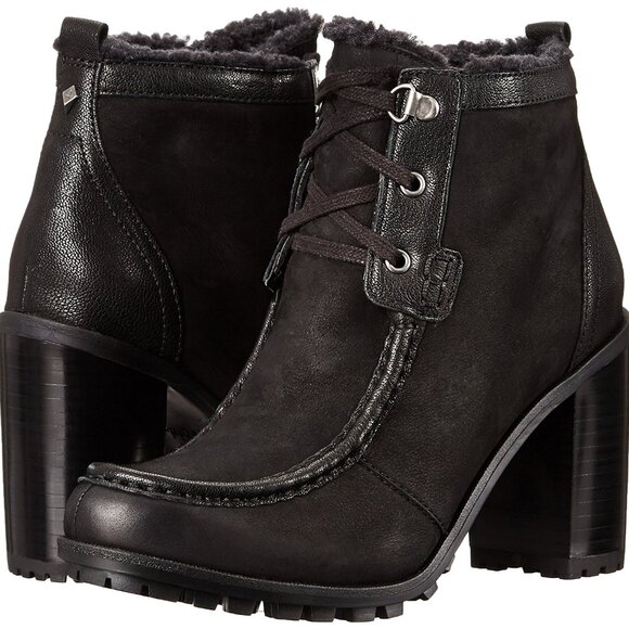 Sam Edelman Women's Madge Leather Winter Boots Black Sz 9.5M - Picture 1 of 2